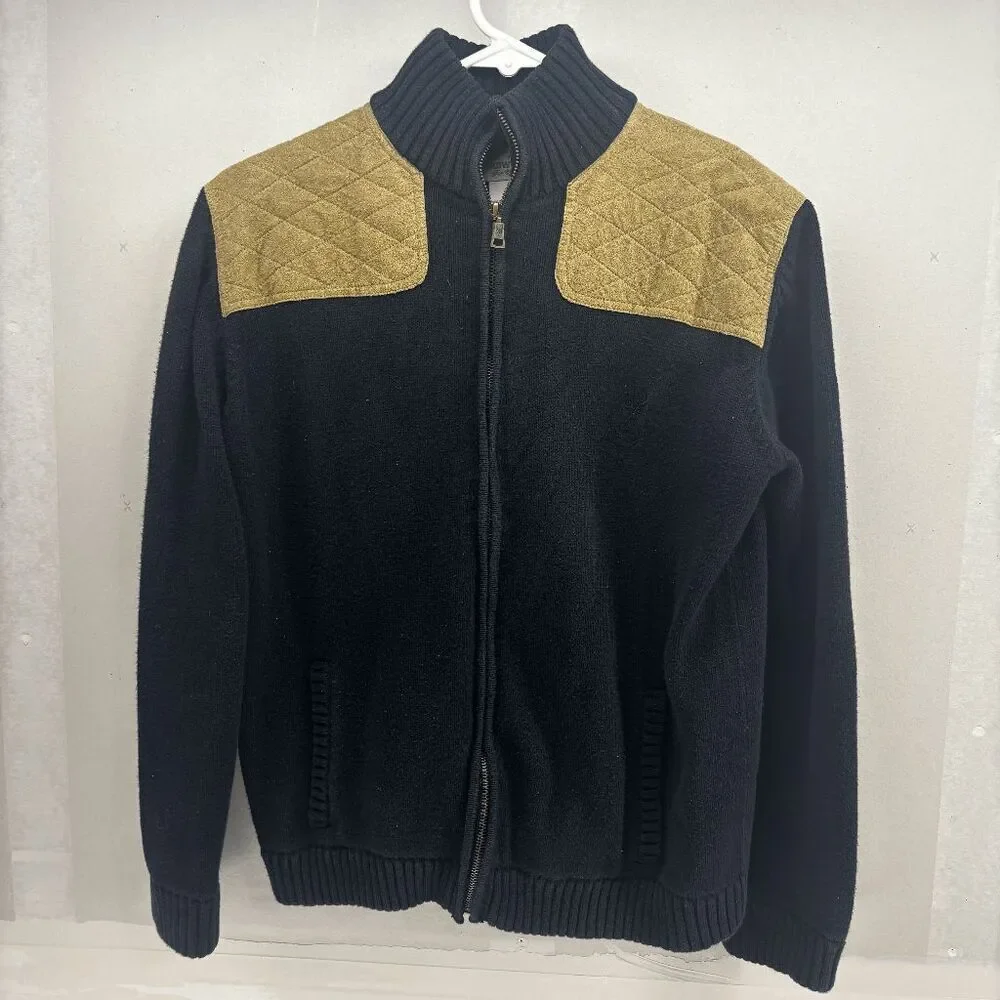 Browning For her Shooting Outdoors Cardigan‎ Elbow Patches Size M Black Brown